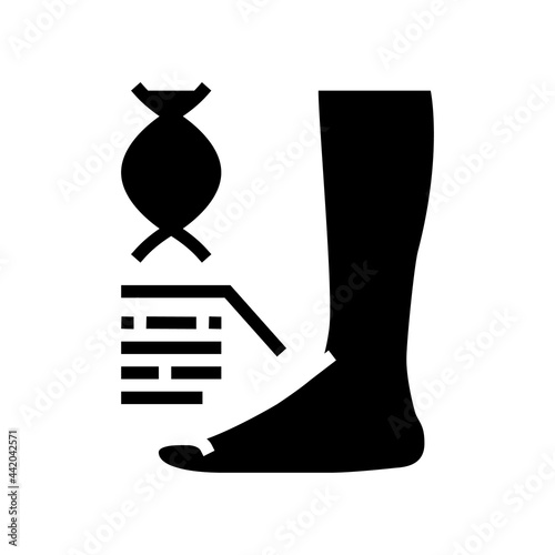 genetic flat feet disease glyph icon vector. genetic flat feet disease sign. isolated contour symbol black illustration