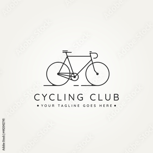 cycling club minimalist line art icon logo template vector illustration design. simple modern bicycle, cycle, vehicles logo concept inspiration