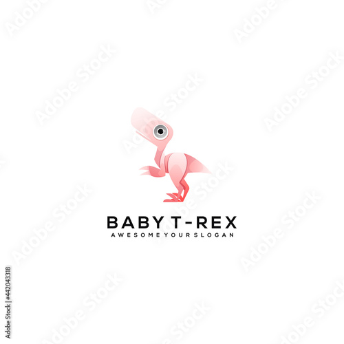 dinosaurus colorful logo design ilustration