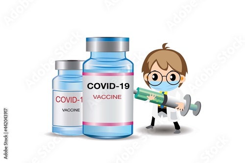 Doctor and vaccine