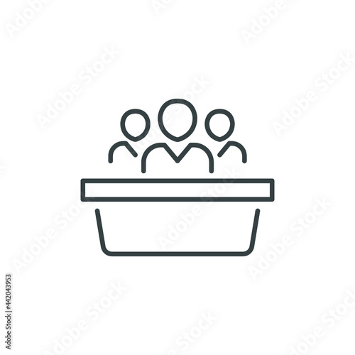 jury group committee icon, jurors linear sign on white background - editable vector illustration eps10