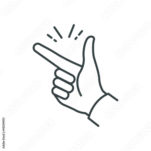 easy icon, finger snapping line sign - vector illustration eps10