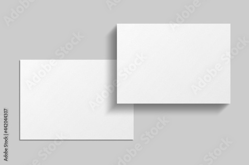 Realistic blank postcard illustration for mockup. 3D Render. © Abrar