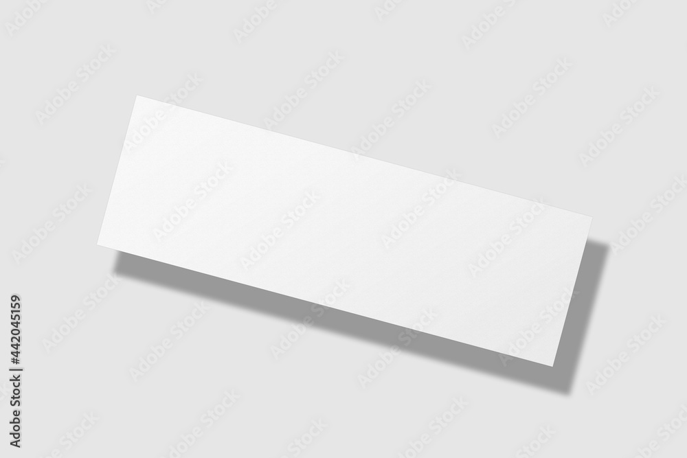 Realistic blank event ticket for mockup. Voucher or coupon illustration. 3D Render. Realistic blank event ticket for mockup. Voucher or coupon illustration. 3D Render.