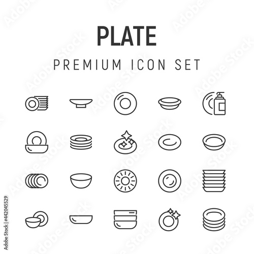 Premium pack of plate line icons.