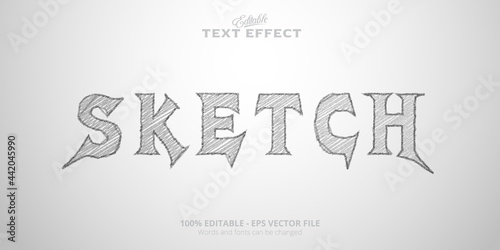 Editable text effect, Sketch text