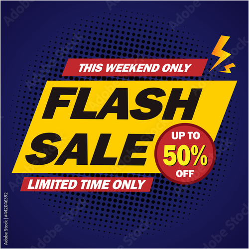 Flash Sale Design for business. Discount Banner Promotion Template. Flash Sale