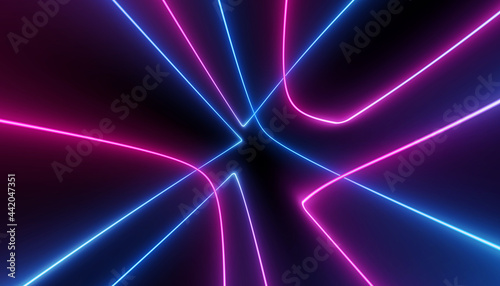 neon blue pink abstract futuristic galaxy ultraviolet curvy glowing dna neuron lines laser scientific Sci-Fi high resolution abstract black background mobile apps web and social media posts