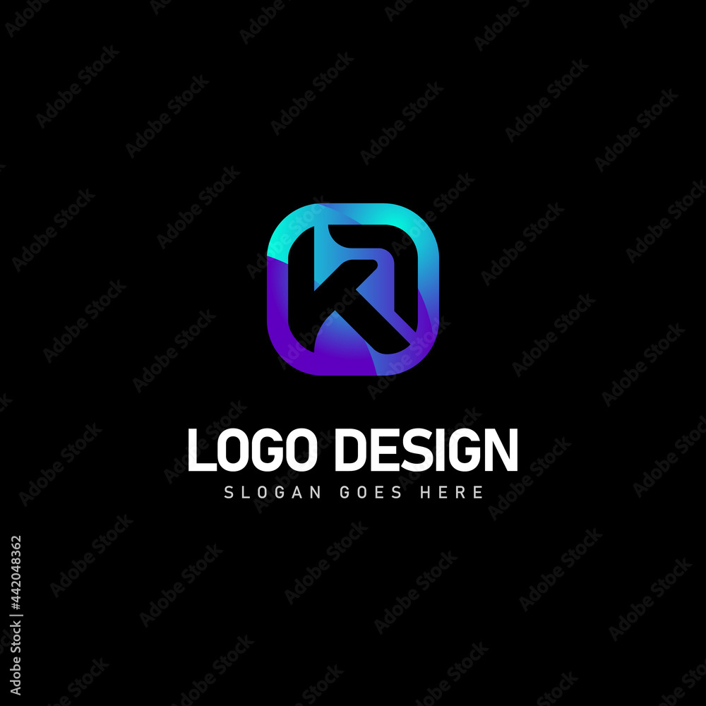 Modern initial letter mark ka logo design on black background - obrazy, fototapety, plakaty 