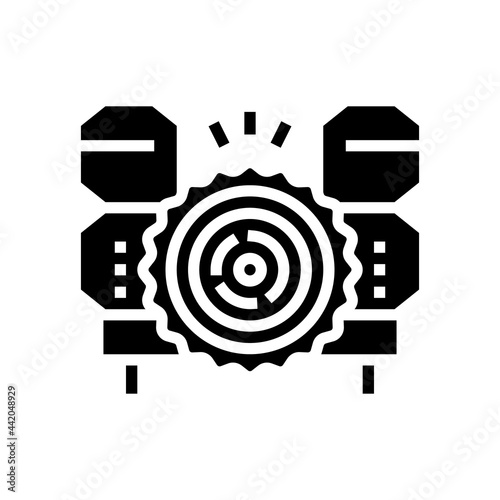 wood timber sawmill machine glyph icon vector. wood timber sawmill machine sign. isolated contour symbol black illustration