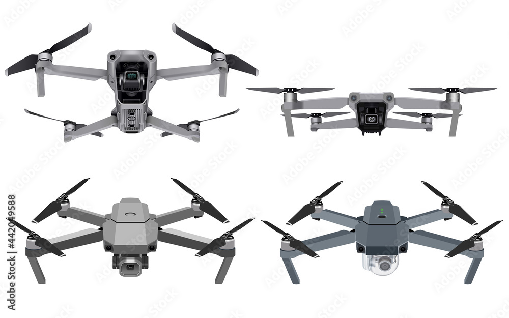 Drone Collection - fully editable vector .ai & .eps + .png & .jpg images for photo editing Stock | Adobe Stock