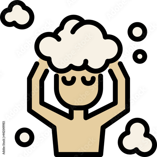 hair washing color outline icon