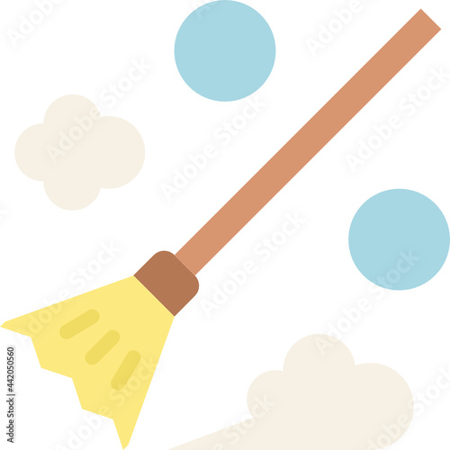 broomstick flat icon