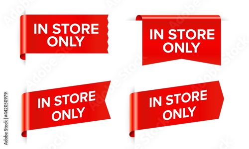 In store only sticker and tag isolated on white background