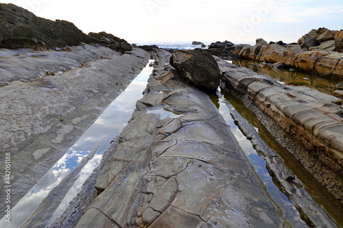 Xiaoyeliu scenic area located at Taitung, eastern Taiwan. The geology and topography here is similar to the Yeliu. photo