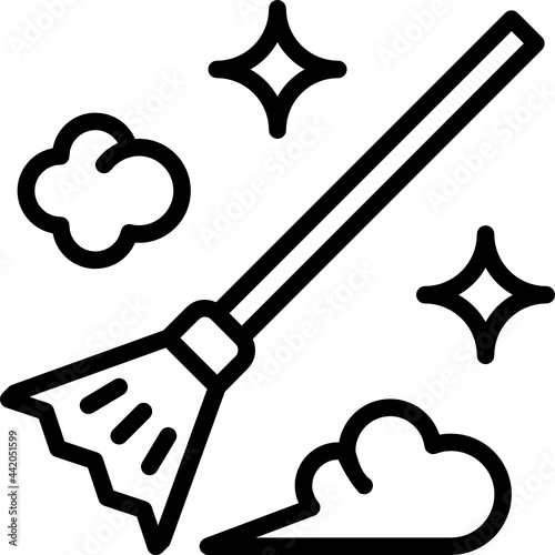 broomstick outline icon