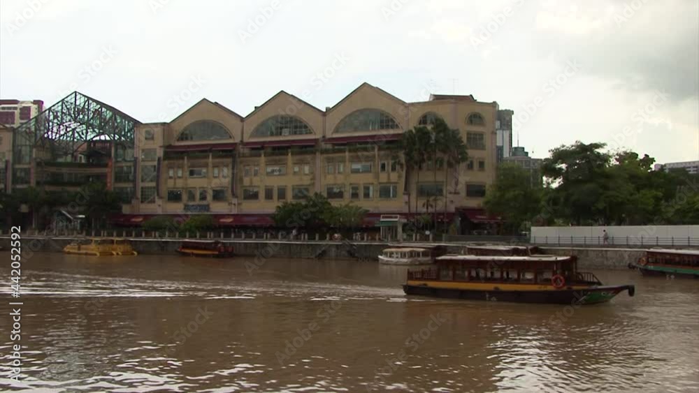 Small boats on Singapore River