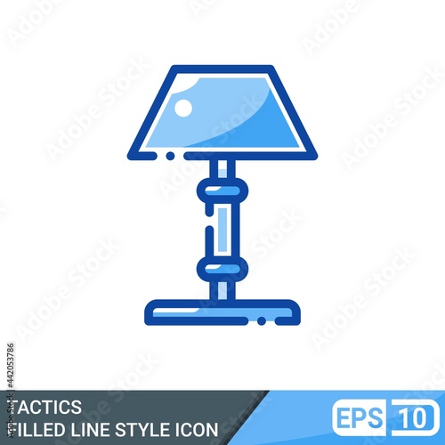 Lampshade icon in filled line style isolated on white background. EPS 10