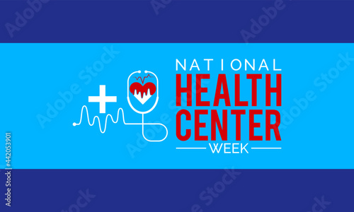 National Health Center Week Vector Banner Template Observed On August