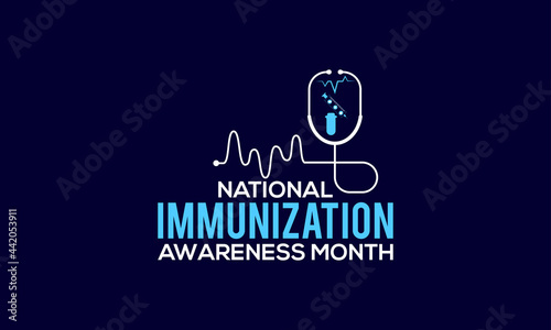 National Immunization Awareness Month Vector Banner Template Observed On August