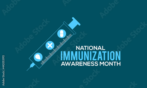 National Immunization Awareness Month Vector Banner Template Observed On August