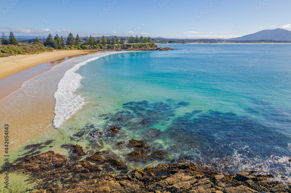 A winters day aerial seascape from Bermagui
