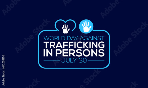 World Day against Trafficking in Persons Vector Banner Template Observed On August