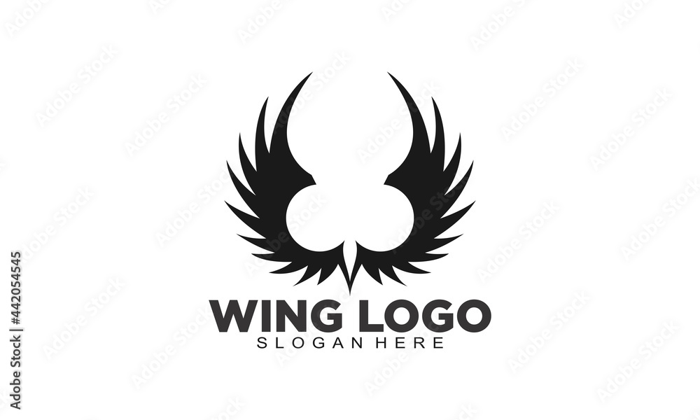 Wild bird wings illustration vector logo
