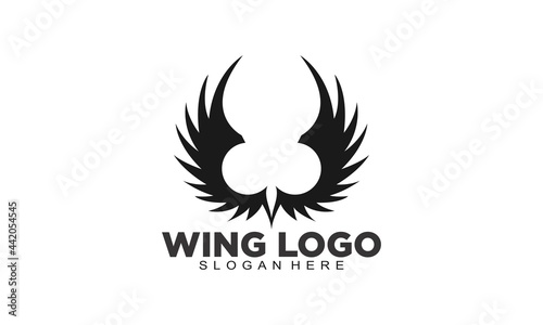 Wild bird wings illustration vector logo