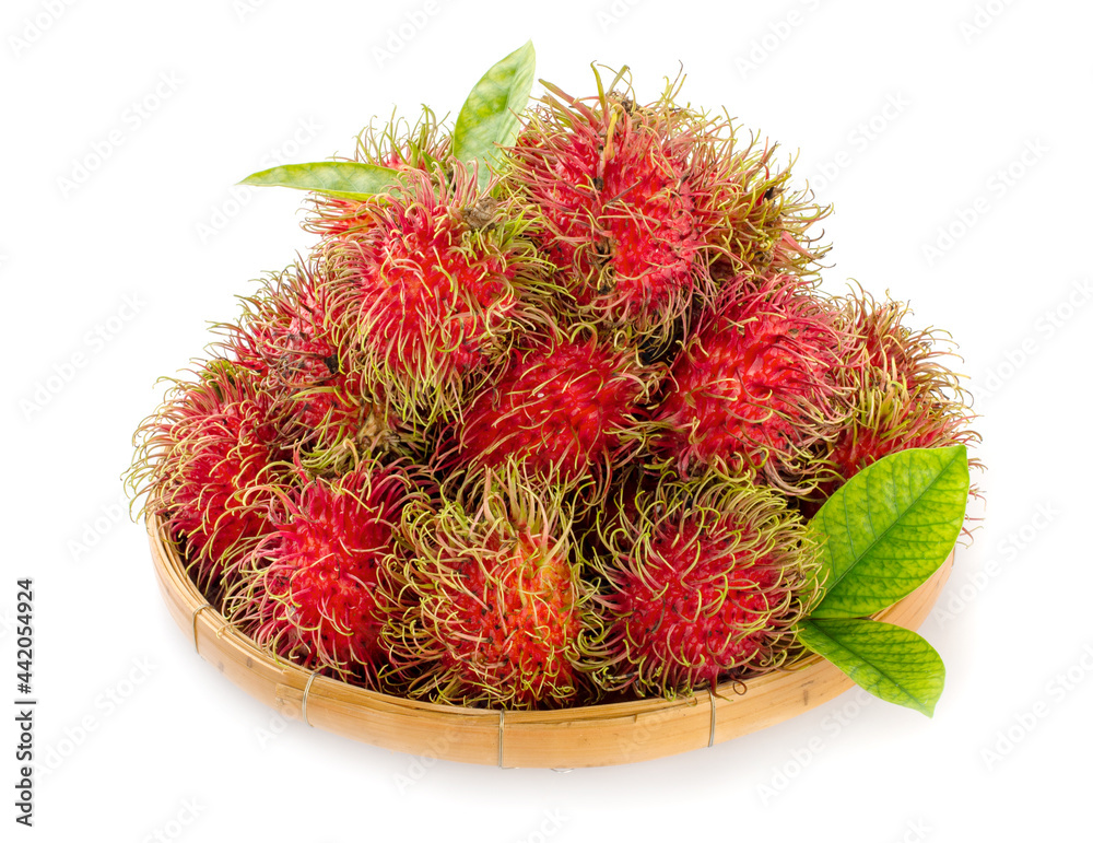 Fototapeta premium rambutan sweet delicious fruit isolated on white background