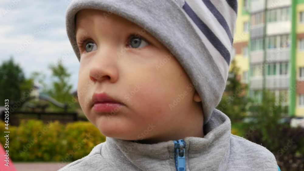 A portrait of a little lovely boy with innocent look close-up A portrait of a little lovely boy with innocent look close-up