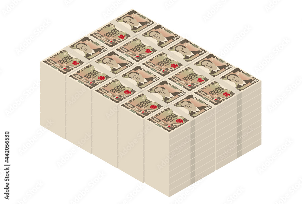 日本円の一億円の札束のイラスト素材 Stock Vector Adobe Stock