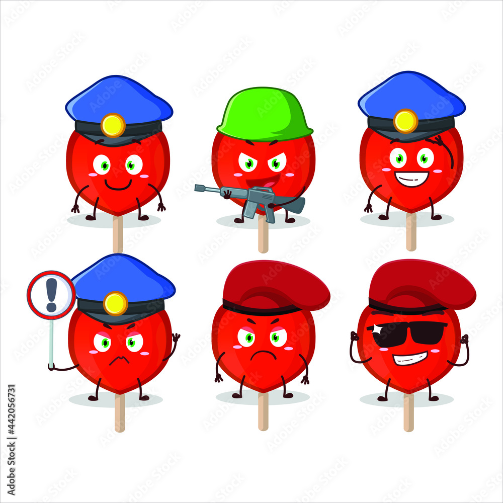 A dedicated Police officer of lolipop love mascot design style. Vector illustration
