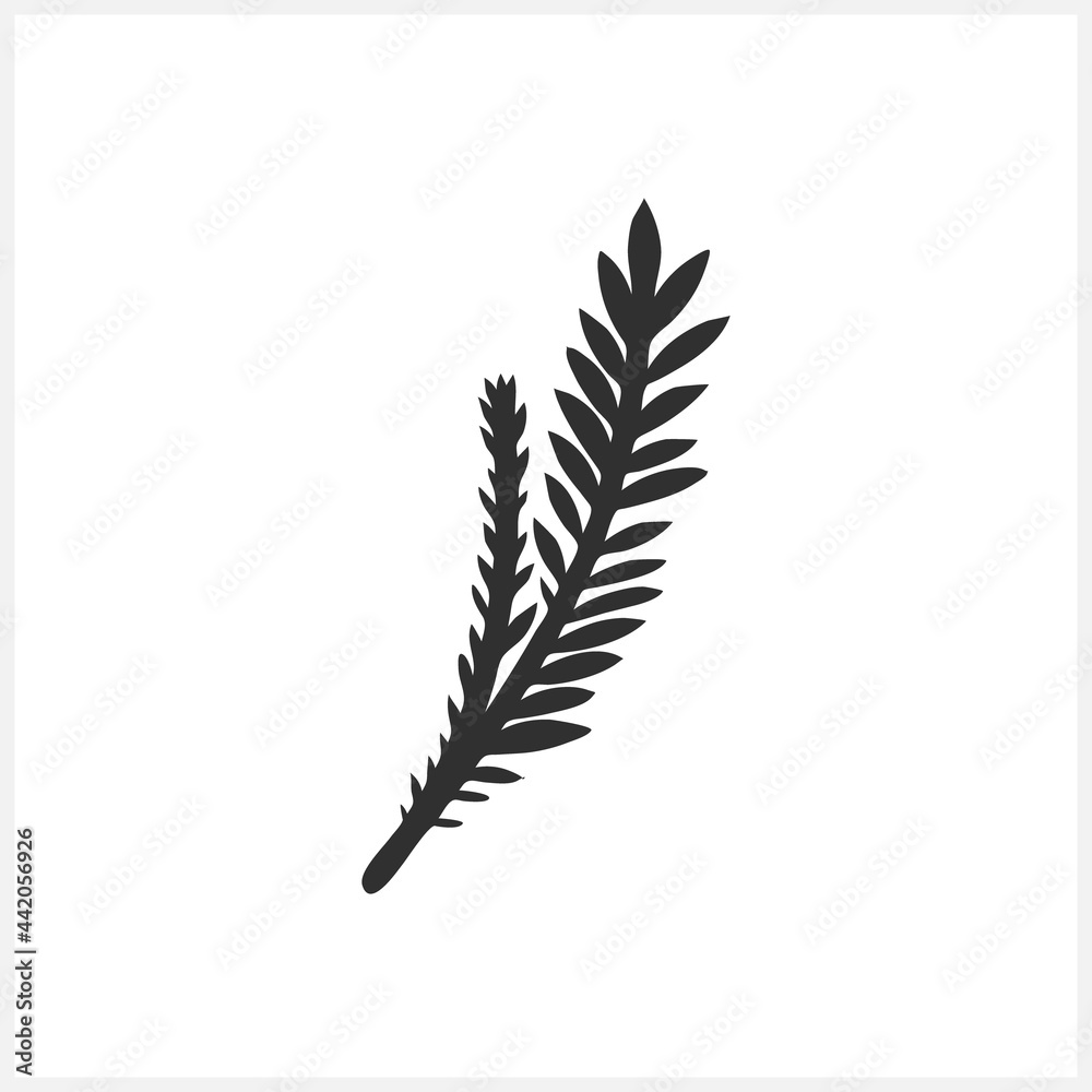 Doodle branch isolated on white. Sketch clipart. Vector stock illustration. EPS 10