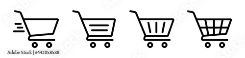 Shopping Cart Icon Vector. Shopping cart illustration for web, mobile apps. Shopping cart trolley icon vector. Trolley icon.