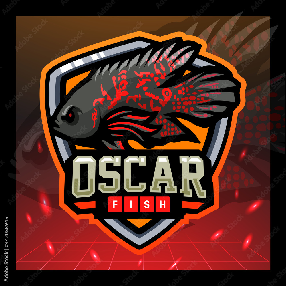 Oscar fish mascot. esport logo design