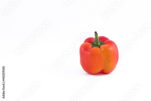 Red bell pepper on a white background