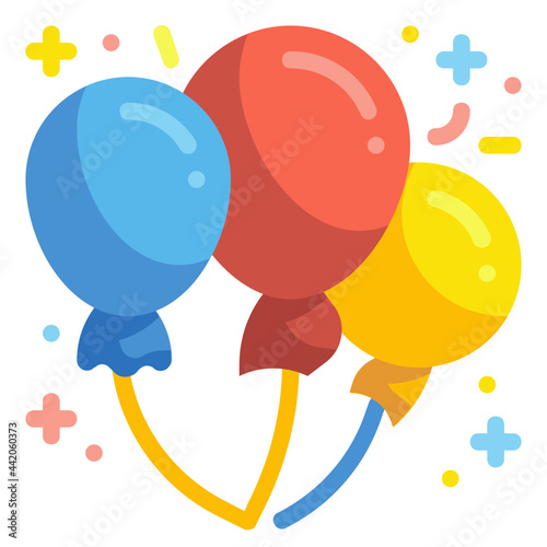 balloons flat icon