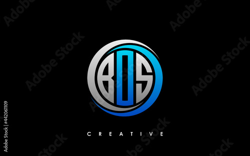BOS Letter Initial Logo Design Template Vector Illustration