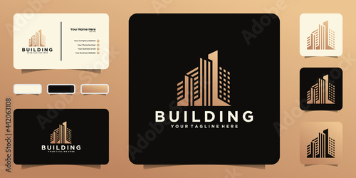 urban high rise building logo and business card inspiration