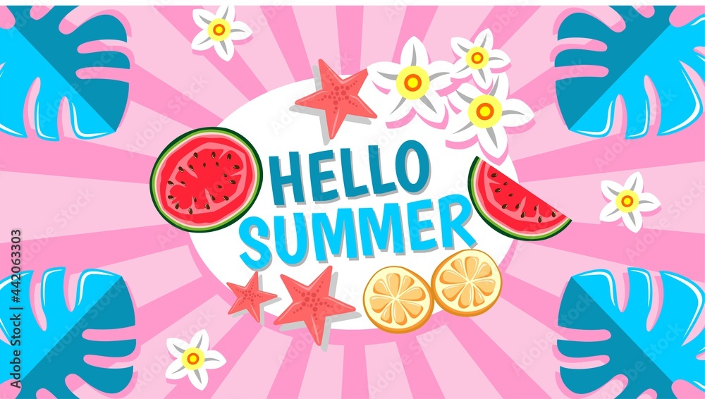 Colorful Summer background layout banners design. Horizontal poster, greeting card, header for website.
File vector EPS.
