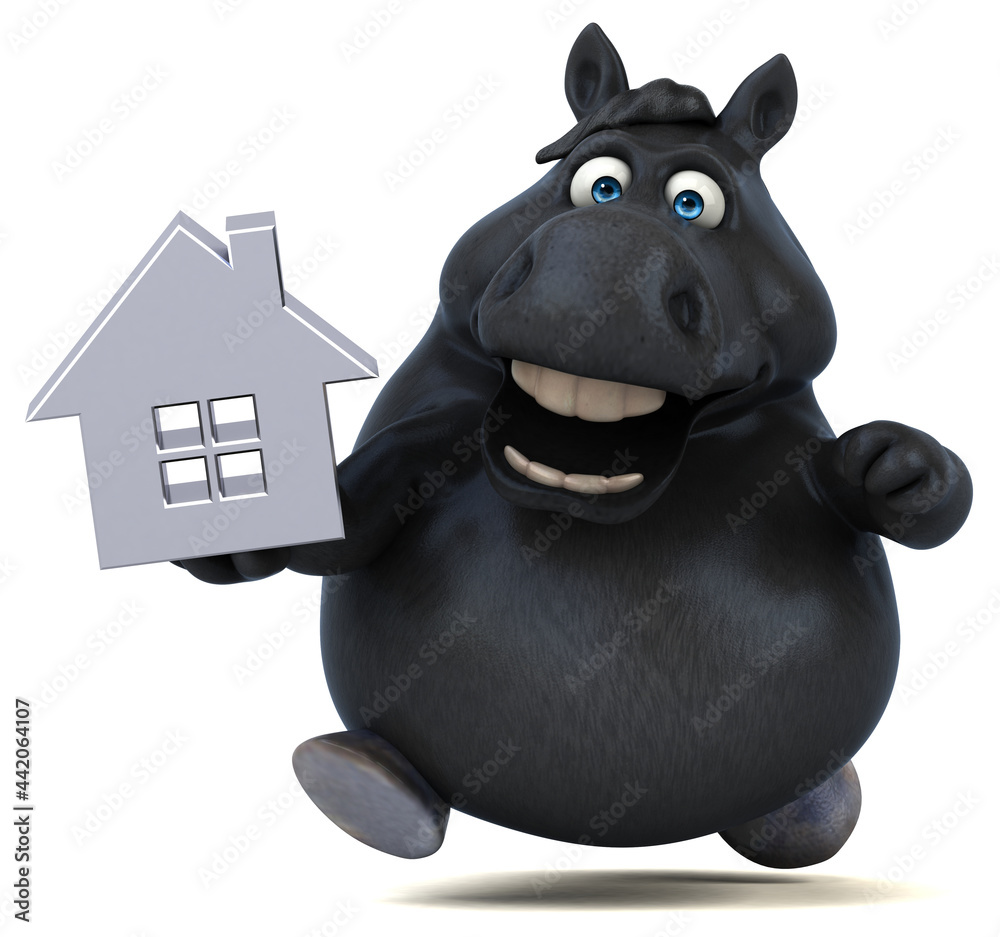 Naklejka premium Fun horse - 3D Illustration