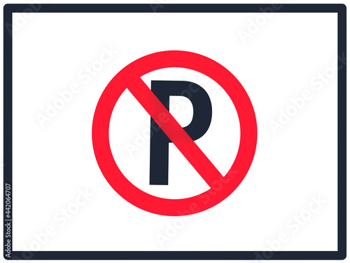 No parking sign, Illustration image