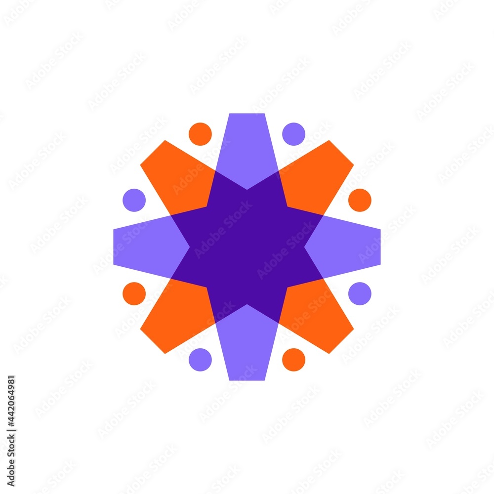 eight people overlapping family team work diversity logo vector icon ...