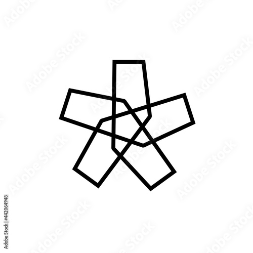 asterisk symbol sign monoline logo vector icon illustration