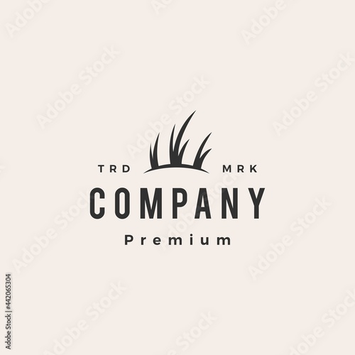 turf grass hipster vintage logo vector icon illustration