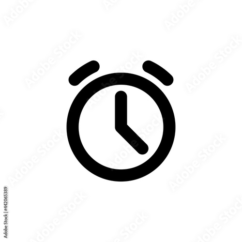 Alarm clock, line web or mobile interface vector icon. Isolated on white background. Sign for your web site design, logo, app, UI.