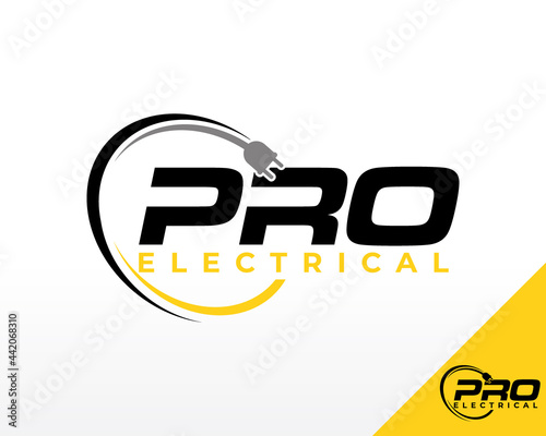 Electric logo. Electrical Power logo design vector
