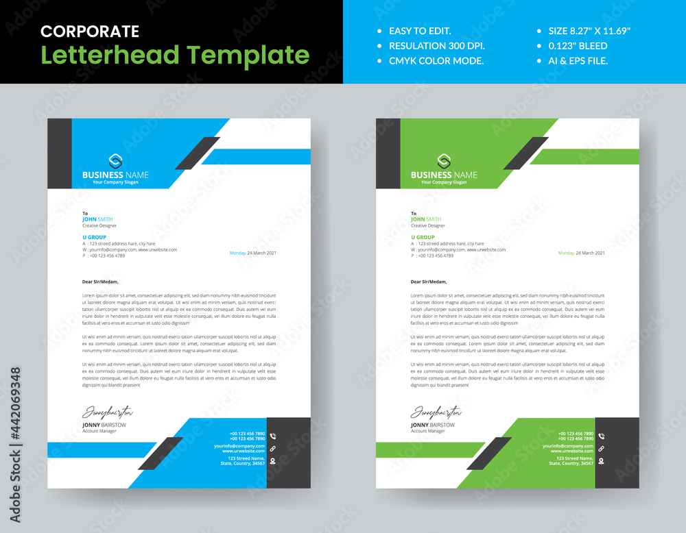 New Style Letterhead Template Design Print Ready