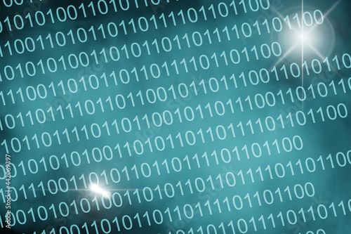 Hintergrund mit binären Zahlen und einem Lichtreflex